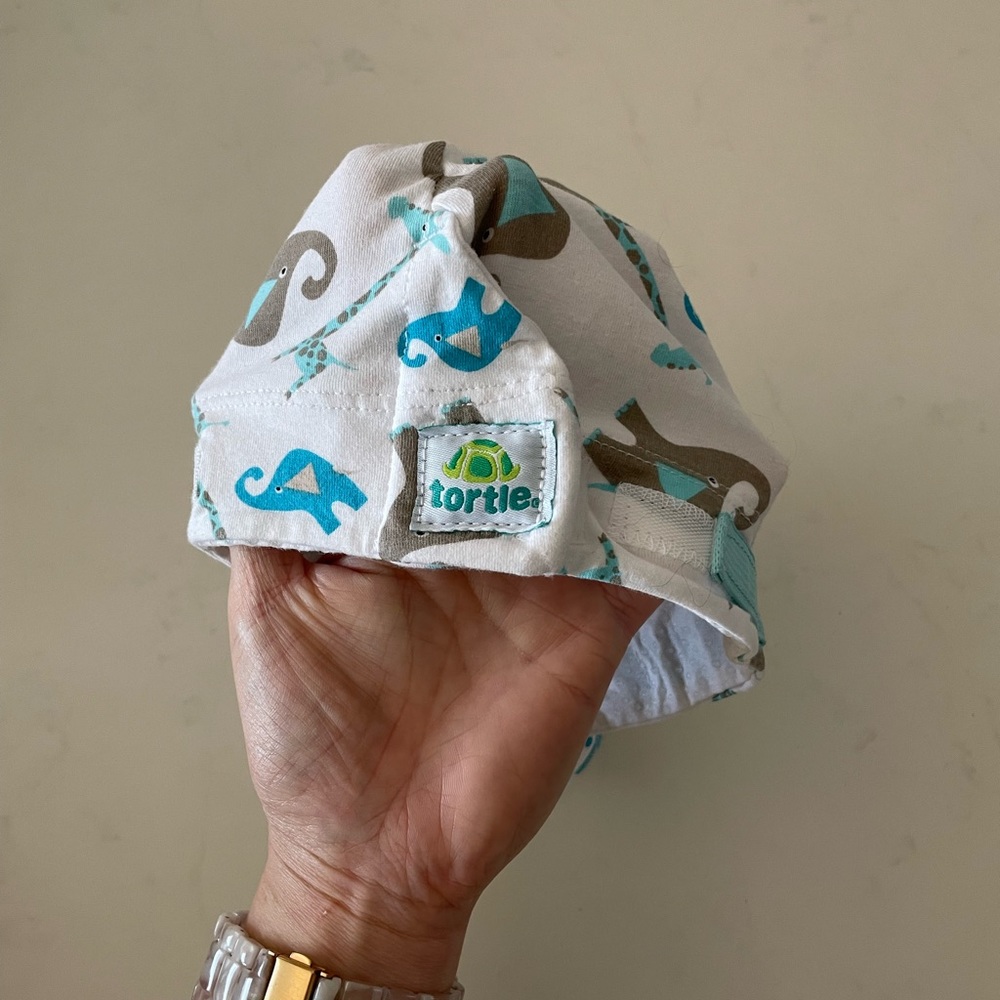 Tortle size large baby hat to prevent plagiocephaly